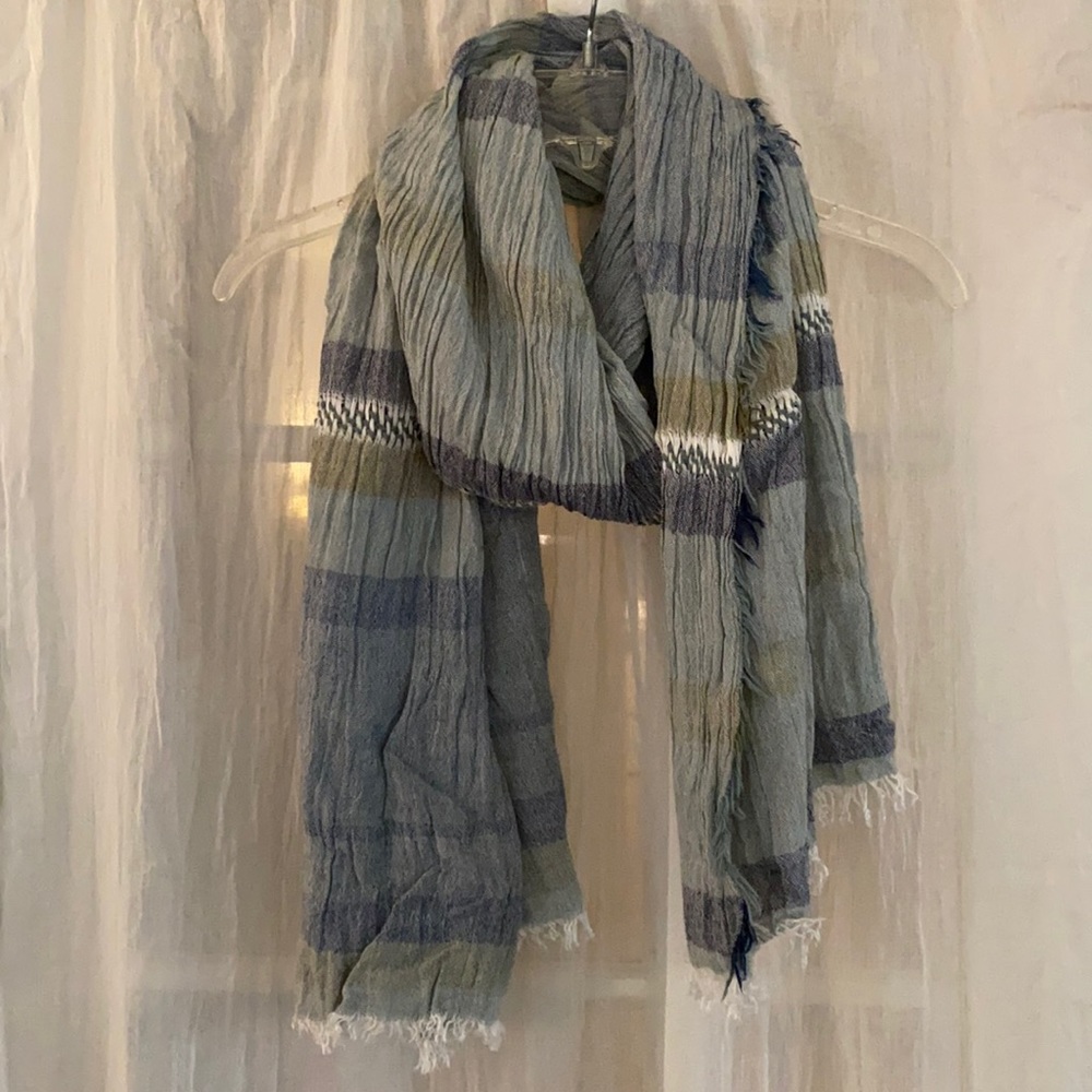 Lulla Summer Wrap Shawl Scarf in blue and green OS